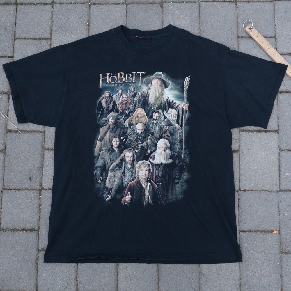 The Hobbit An Unexpected Journey Shirt Black Promo Tee Size L Lord Of The Rings